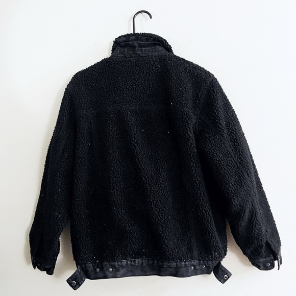 Vintage 90s Reversible Sherpa Denim Forever 21 Coat Jacket Grunge Casual Emo - Picture 3 of 10